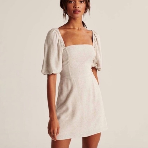 Abercrombie & Fitch Dresses & Skirts - Abercrombie and Fitch Linen Puff Sleeve Mini Dress